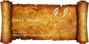 Gerl Jenő névjegykártya