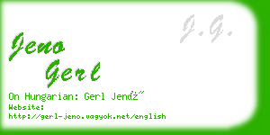 jeno gerl business card